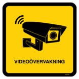 Videoövervakning piktogram - Svart gul skylt