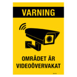 Varning! Området är videoövervakat skylt